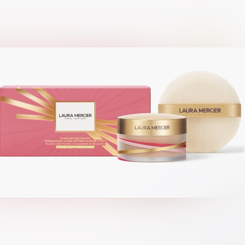 NWT Laura Mercier Flawless Encounter Translucent Loose Setting Powder & Puff